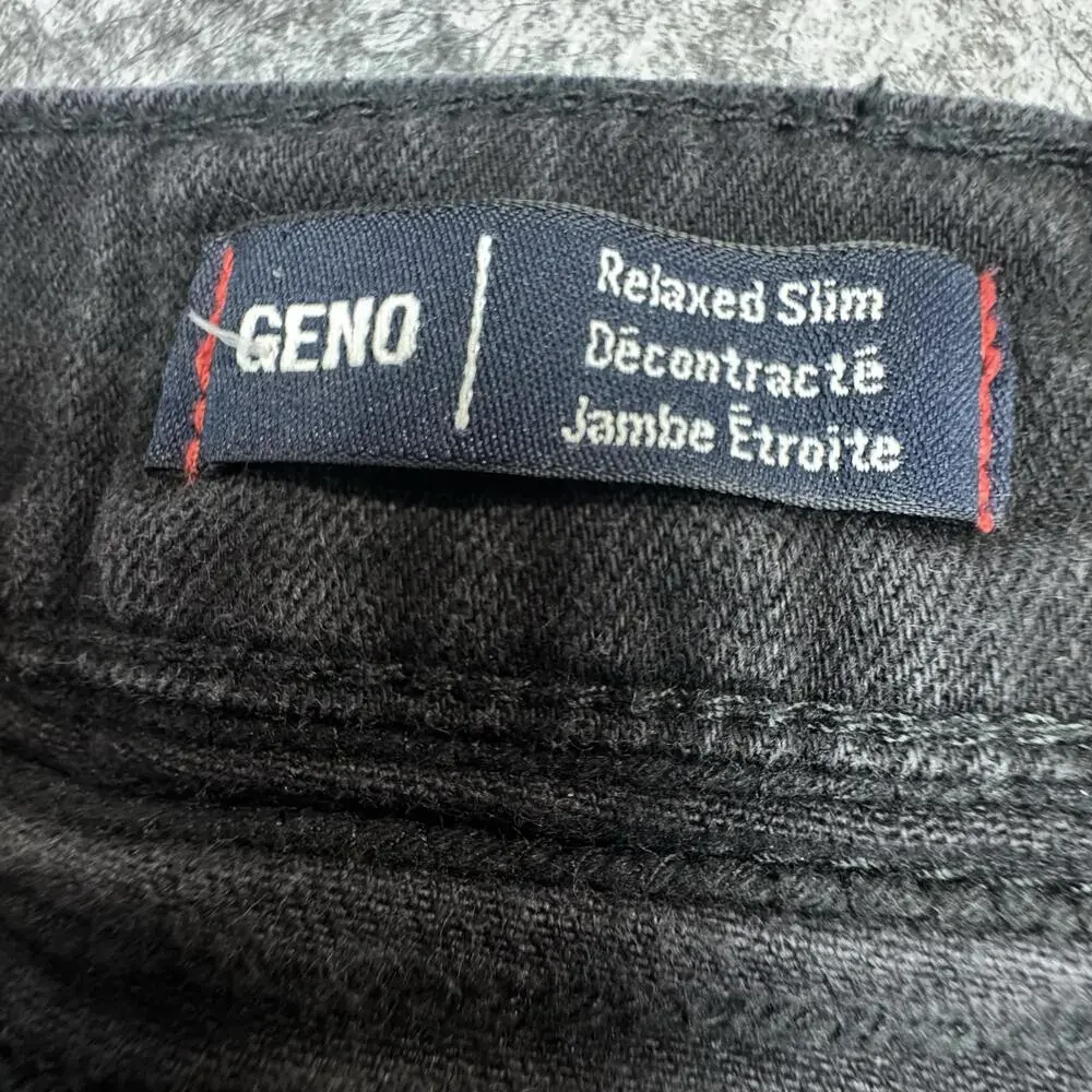 True Religion Geno Relaxed Slim Jeans Mens 42x30 Black Biker Cargo Denim Pants